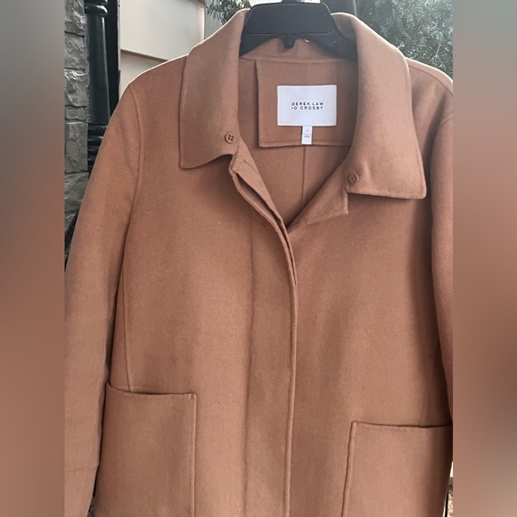 DEREK LAM 10 CROSSBY CAMEL WOMENS COAT WITH DETACHABLE FOX COLLAR SIZE 12 - Picture 4 of 16